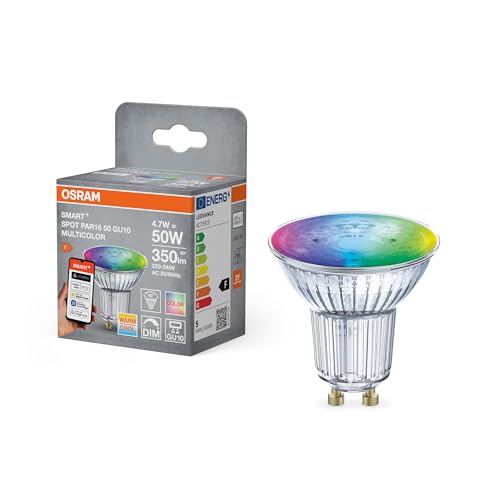 OSRAM SMART+ LED-Spot, GU10, 4.7W, RGBW, Reflektorform, WiFi, steuerbar per App und Sprachassistenten wie Alexa, Google Home, dimmbar, mit Matter OSRAM SMART+ LED-Spot, GU10, 4.7W, RGBW, Reflektorform, WiFi, steuerbar per App und Sprachassistenten wie Alexa, Google Home, dimmbar, mit Matter von Osram