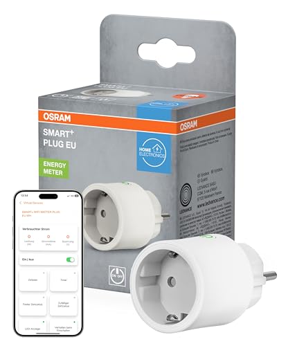 OSRAM SMART+ MATTER EU-Steckdose in Weiß, intelligente Steckdose mit Matter over WiFi-Technologie zur Einbindung von elektrischen Geräten ins Smart Home System von Osram