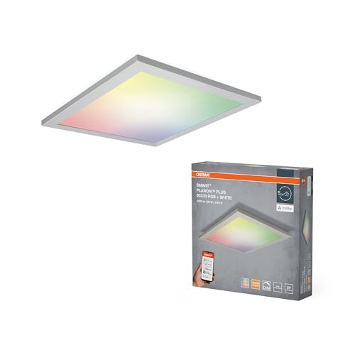 OSRAM SMART+ Matter over Wifi Deckenpanelleuchte, Anbauleuchte in Weiß aus Aluminium, 300x300mm RGB + W, IP20-Schutz, für Innenbereiche OSRAM SMART+ Matter over Wifi Deckenpanelleuchte, Anbauleuchte in Weiß aus Aluminium, 300x300mm RGB + W, IP20-Schutz, für Innenbereiche von Osram