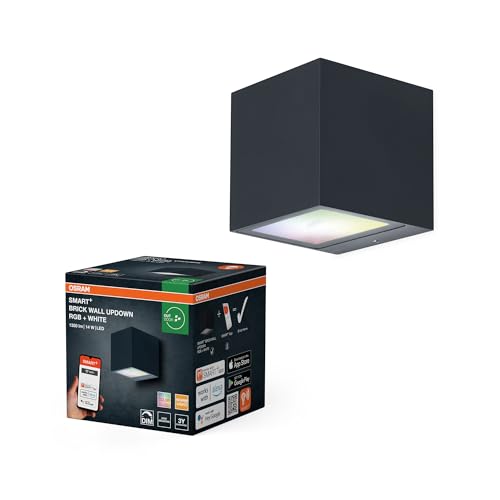 OSRAM SMART+ Up/Down Außenwandleuchte RGB & Warmweiß, WiFi-Steuerung, dimmbar, Aluminiumgehäuse in Dunkelgrau, IP44-Schutz von Osram
