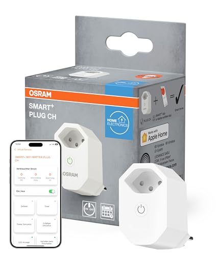 OSRAM SMART+ Wifi Plug CH Schweiz Steckdose, 2300W, 10A, IP20, weiß, Alexa, Google Home OSRAM SMART+ Wifi Plug CH Schweiz Steckdose, 2300W, 10A, IP20, weiß, Alexa, Google Home von Osram