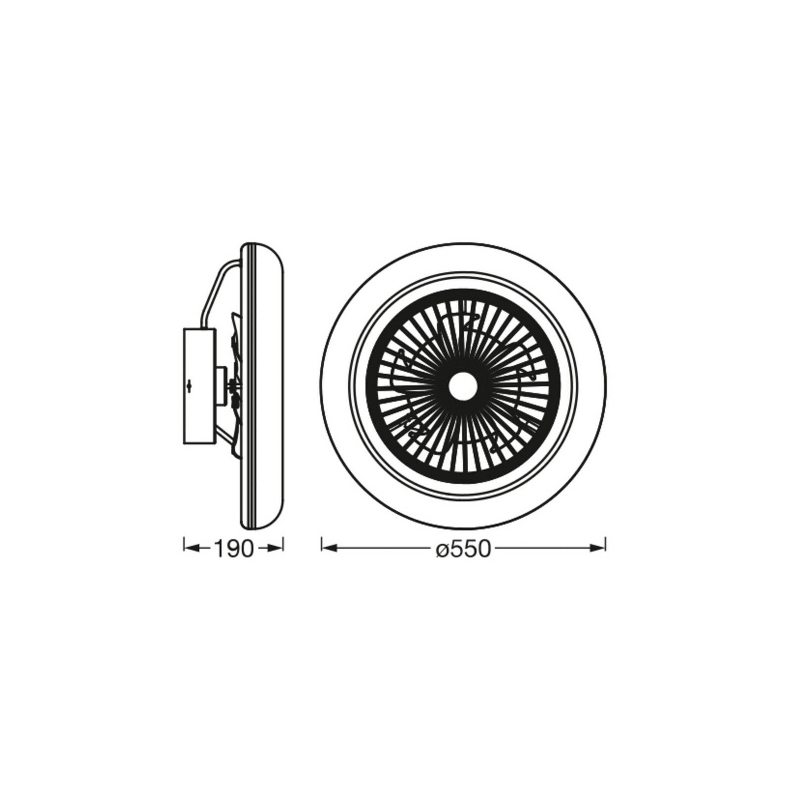 OSRAM SMART+ WiFi LED-Deckenventilator ROUND weiß leise 55cm von OSRAM SMART+