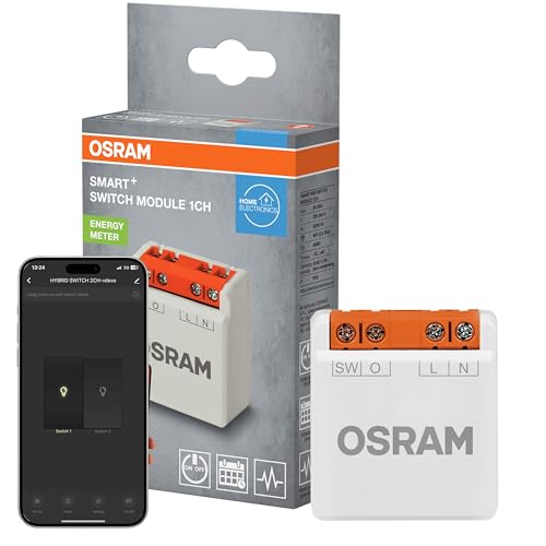 OSRAM SMART+ WiFi Schaltmodul 1 Kanal, 8A Schaltleistung, Energiezähler, Smart Home, Alexa kompatibel, Weiß von Osram