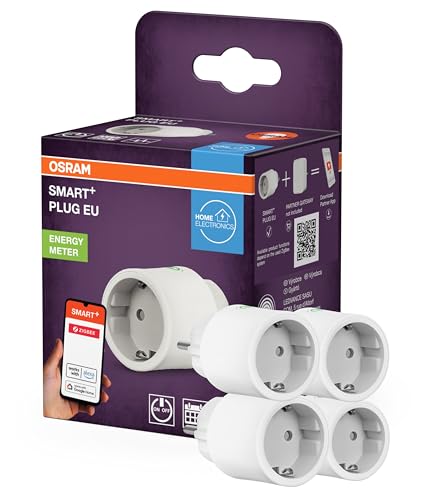 OSRAM SMART+ ZIGBEE EU-Steckdose in Weiß, intelligente Steckdose mit Energieverbrauchskontrolle und ZigBee-Technologie zur Einbindung von elektrischen Geräten ins Smart-Home-System von Osram