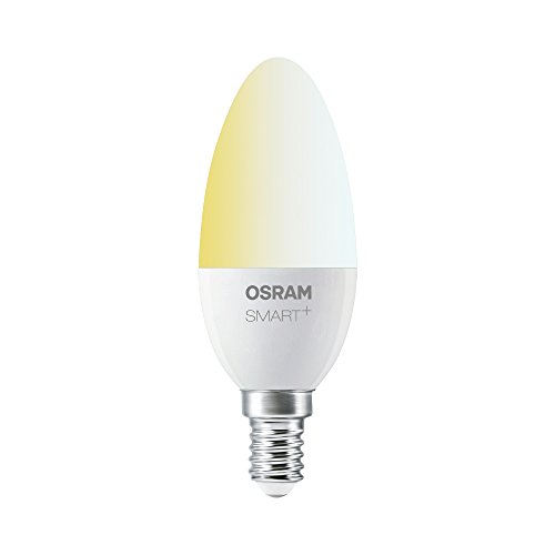 OSRAM Smart+ LED, ZigBee Lampe mit E14 Sockel, warmweiß bis tageslicht (2700K - 6500K), dimmbar, Direkt kompatibel mit Echo Plus und Echo Show (2. Gen.), Kompatibel mit Philips Hue Bridge von Osram