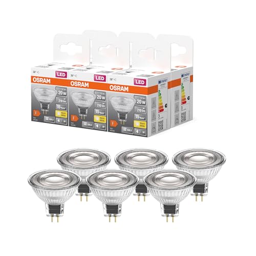 OSRAM Star Reflektor LED-Lampe für GU5.3-Sockel, klares Glas ,Warmweiß (2700K), 210 Lumen, Ersatz für herkömmliche 20W-Leuchtmittel, nicht dimmbar, ( 6 x 1 ) Pack von Osram