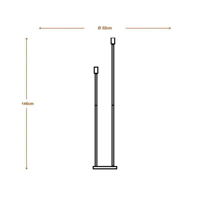 OSRAM Stehlampe DECOR STICK, dunkelgrau, Höhe 146 cm 2 x E27 von Osram