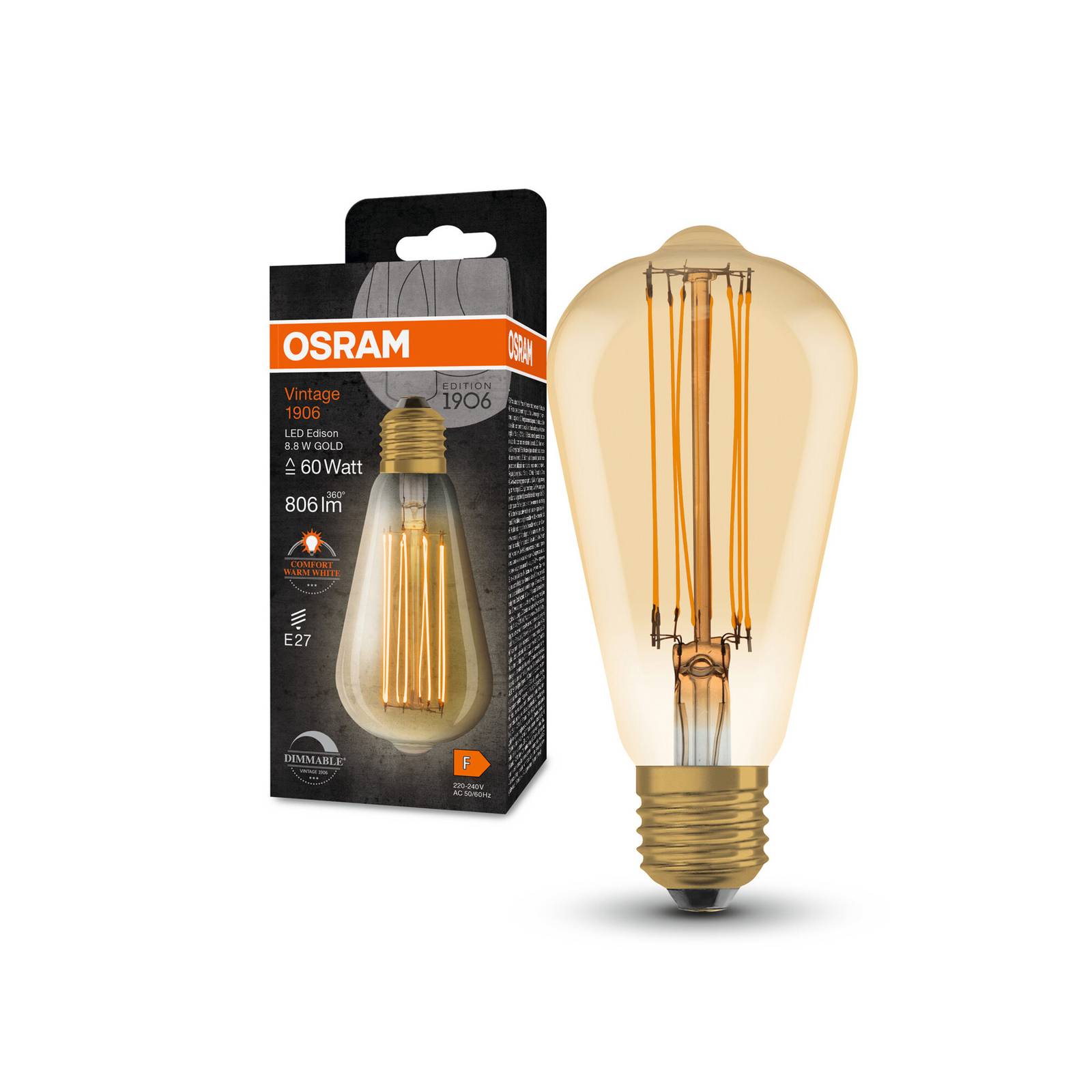 OSRAM Vintage 1906 E27 8,8W LED ST64 822 gold dim OSRAM Vintage 1906 E27 8,8W LED ST64 822 gold dim von Osram