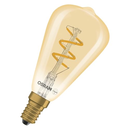 OSRAM Vintage 1906 Edison LED-Lampe Spiral Filament, Komfort Warmweiß, LED-Leuchtmittel, 2.8 W, 250 lm, 2200 K, E14, Gold, Dimmbar OSRAM Vintage 1906 Edison LED-Lampe Spiral Filament, Komfort Warmweiß, LED-Leuchtmittel, 2.8 W, 250 lm, 2200 K, E14, Gold, Dimmbar von Osram