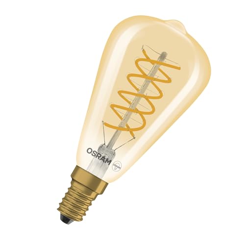 OSRAM Vintage 1906 Edison LED-Lampe Spiral Filament, Komfort Warmweiß, LED-Leuchtmittel, 4.8 W, 360 lm, 2200 K, E14, Gold, Dimmbar OSRAM Vintage 1906 Edison LED-Lampe Spiral Filament, Komfort Warmweiß, LED-Leuchtmittel, 4.8 W, 360 lm, 2200 K, E14, Gold, Dimmbar von Osram