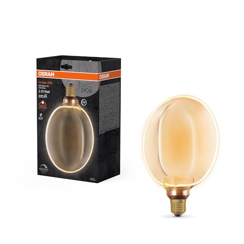 OSRAM Vintage 1906 Globe 183 Filament O Lampe, 4 W, 220 lm, 1800 K, 818 angenehmes Warmweiß, dimmbar, Gold, IP20, bleifreies Glas, 183 mm, E27 Fassung OSRAM Vintage 1906 Globe 183 Filament O Lampe, 4 W, 220 lm, 1800 K, 818 angenehmes Warmweiß, dimmbar, Gold, IP20, bleifreies Glas, 183 mm, E27 Fassung von Osram