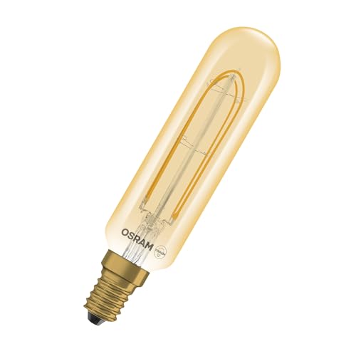 OSRAM LED Röhre Vintage 1906 T28 Filament, 4,8W, E14, gold, klar, T28, Wandinstallation, Präsentationsfläche, Möbelaufbau, Einbauleuchte, Lichtleiste von Osram