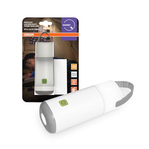 OSRAM mobiles LED Nachtlicht mit Powerbank, 3000–4000 K, Taschenlampenfunktion, USB-wiederaufladbar, IP20, für den Innenbereich OSRAM mobiles LED Nachtlicht mit Powerbank, 3000–4000 K, Taschenlampenfunktion, USB-wiederaufladbar, IP20, für den Innenbereich von Osram