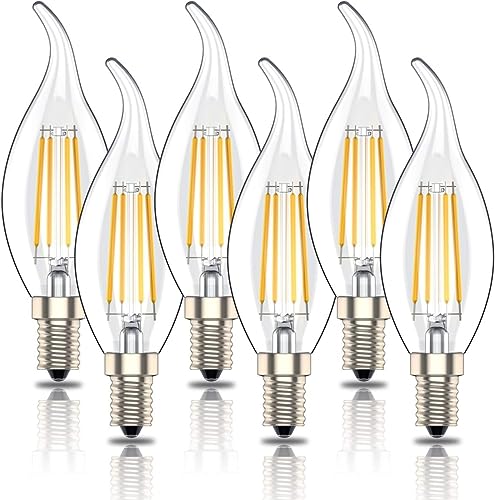 Osram 6er Pack LED Kerze Star Retrofit Classic BA 2,5 Watt windstoß warmweiß 2700 Kelvin E14 Filament | 250 Lumen | ersetzt 25 Watt Windstoßkerze von Osram