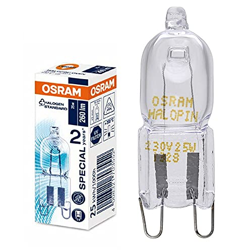 Osram Halogen-Backofenlampe, Special Oven, G9-Sockel, dimmbar, 40 Watt, Warmweiß - 2700k, für über 200 Grad einsetzbar, 1 Stück (1er Pack) von Osram