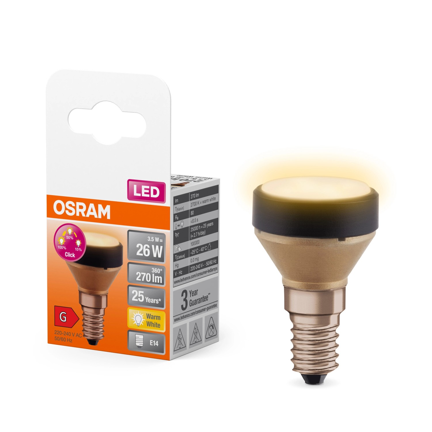 Osram LED-Lampe E14 Star Flat 3.5 W 2.700 K Dimmbar 5,4 cm x Ø 3,5 cm Osram LED-Lampe E14 Star Flat 3.5 W 2.700 K Dimmbar 5,4 cm x Ø 3,5 cm von Osram