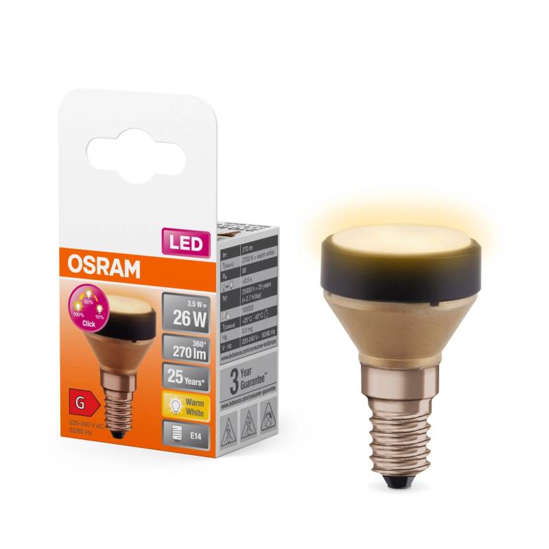 Osram LED-Lampe E14 Star Flat 3.5 W 2.700 K Dimmbar 5,4 cm x Ø 3,5 cm Osram LED-Lampe E14 Star Flat 3.5 W 2.700 K Dimmbar 5,4 cm x Ø 3,5 cm von Osram