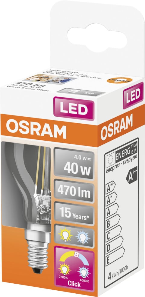 Osram LED Leuchtmittel Active&Relax Classic P40 E14 4 W klar von Osram