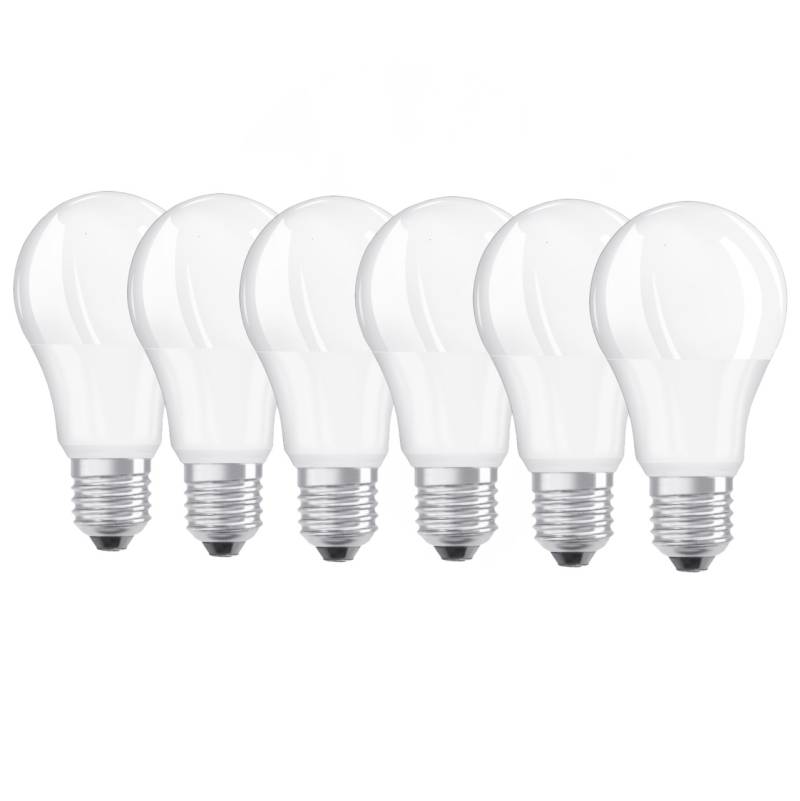 Osram LED Leuchtmittel Klassik A60 E27 8 W warmweiß weiß matt 6er Pack von Osram