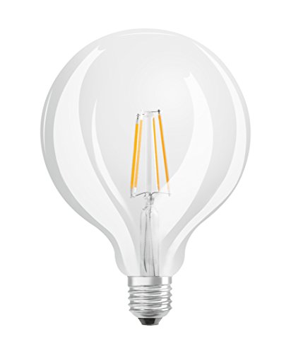 Osram LED Star+ GlowDim Classic Globe Lampe, in Ballform mit E27-Sockel, Ersetzt 60 Watt, Filamentstil Klar, Warmweiß - 2700 Kelvin bis 2000 Kelvin, 4er-Pack von Osram