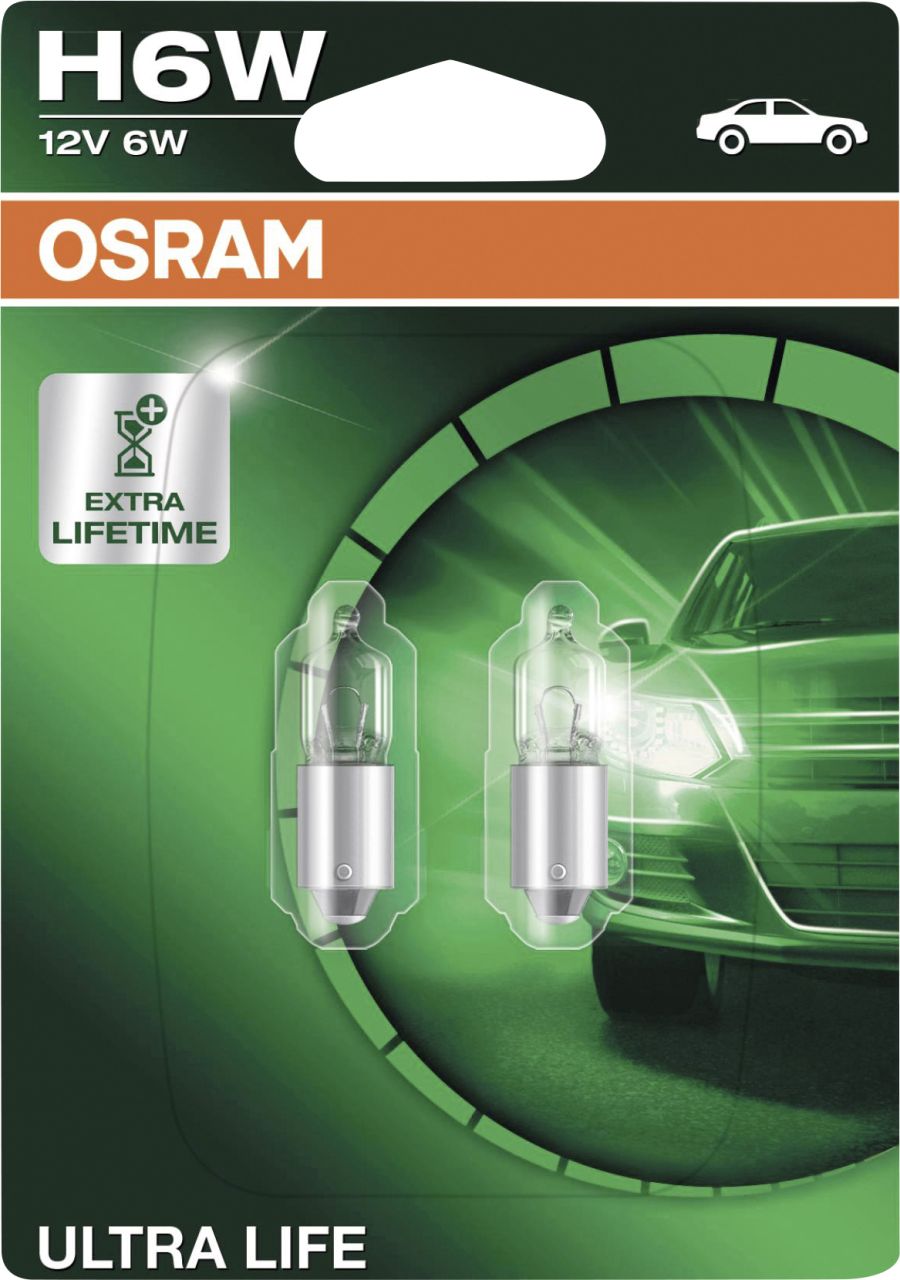 Osram UltraLife H6W 12V 6W, 2 Stück von Osram