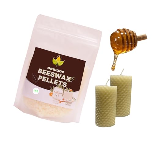 Ossidde Reines Weißes Bienenwachs, Natürliches Bienenwachs Pellets, Bienenwachs Pastillen Premium Qualität, Kosmetische Qualität Verschiedene Größen (Weißes 1000G) von Ossidde