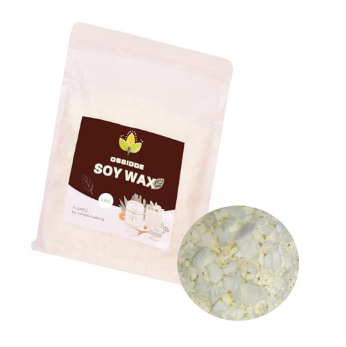Sojawachs für Kerzen, Premium Kerzenwachs, Kerzenwachs zum Gießen & Kerzenherstellung, Verschiedene Größen-1kg, 100% Natürliches Sojawachs für DIY Kerzen Selber Machen von Ossidde