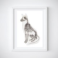 Fuchs Skelett Kunstdruck Anatomie Wandkunst, Aquarell Druck, Tieranatomie, Biologie Poster, Zukünftiges Tier Geschenk von OssuariumFloreus