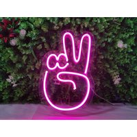 Mini Peace Finger Neon Zeichen Hand Benutzerdefinierte Led Licht Wand Dekor Anime Logo von Ossyneon