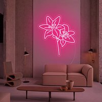 Osterlilie Neon Schild, Muttertagsgeschenk, Personalisiertes Geschenk Für Mama Großmutter Frau, Benutzerdefinierte Schild Wandkunst, Wanddekor von Ossyneon