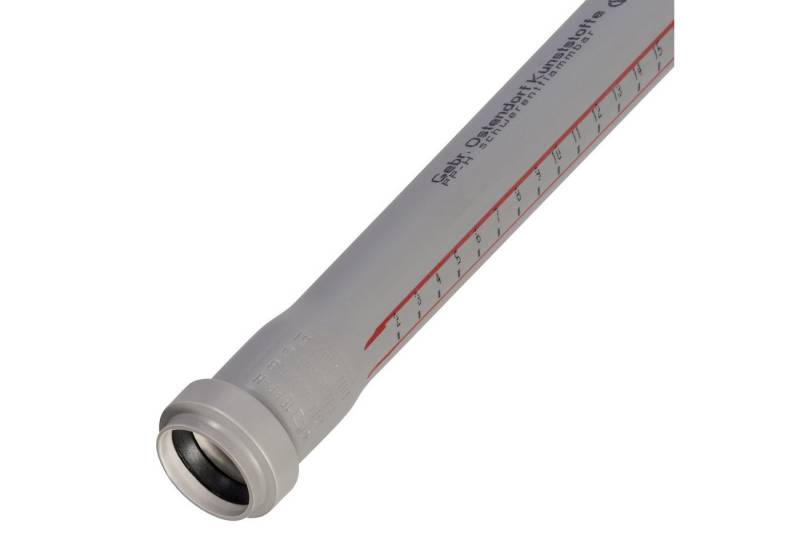 Ostendorf HT-Rohr HT Rohr DN50 1500mm 1,5m HTEM NW50 50mm Abwasserrohr Abflussrohr grau von Ostendorf