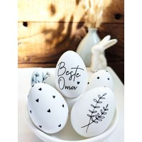 Osterei Beste Oma Ostergeschenk Dekoration Schwarz - Weiß Osterei Beste Oma Ostergeschenk Dekoration Schwarz - Weiß von OstisZauberwelt
