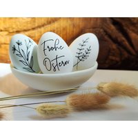 Osterei Frohe Ostern Ostergeschenk Dekoration Schwarz - Weiß von OstisZauberwelt