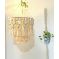 Boho Licht, Makramee Kronleuchter, Boho Licht, Hängelampe, Boho Lampenschirm, Großer Dekor von Ostringsattached