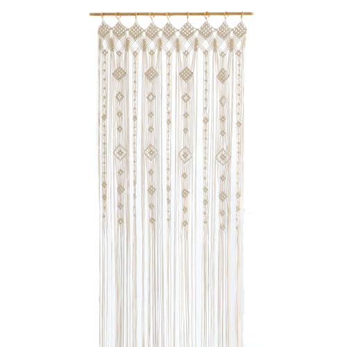 Osunnus Boho Makramee Fenstervorhang Raumteiler Türvorhang 79x35 Zoll Groß Lang Makramee Wandbehang für Wohnzimmer Schlafzimmer Bohemian Home Decor Hochzeit Kulisse Schleierkraut - 1 Panel L von Osunnus
