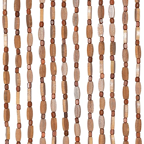 Osunnus Handgefertigter Bambus-Perlenvorhang für Tür, 90 x 190 cm, 52 Stränge, hängende Türperlen, Hippie-Vorhang für Schlafzimmer, Wohnzimmer, Boho, rustikale Heimdekoration, Braun von Osunnus
