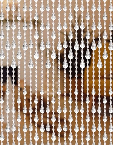 Osunnus Kristall Perlen Vorhang 81 Stränge Acryl Hängende Tür Perlen String Vorhang Raumteiler für Tür Fenster Wohnzimmer Schlafzimmer Dekor, Regentropfen 90 x 200 cm von Osunnus