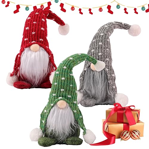 Osuter Weihnachtswichtel, 3PCS Wichtel Figuren Weihnachten Weihnachtsdeko Wichtel Süße Weihnachtszwerg Christmas Decorations für Home Küche Deko von Osuter