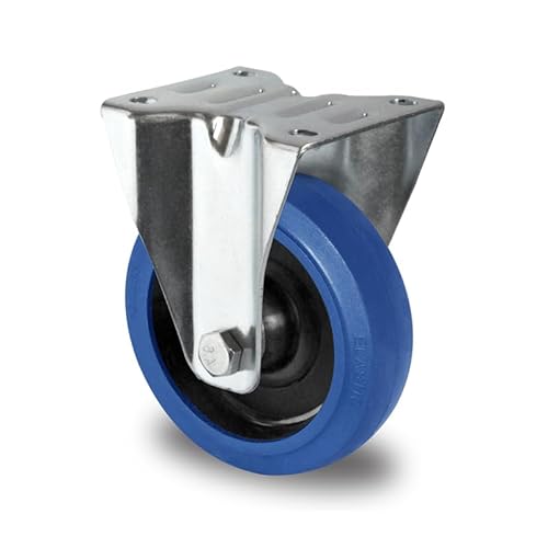 Bockrolle 125 mm Elastik Gummi Rolle Blue Wheels von Oswald Transportgeräte