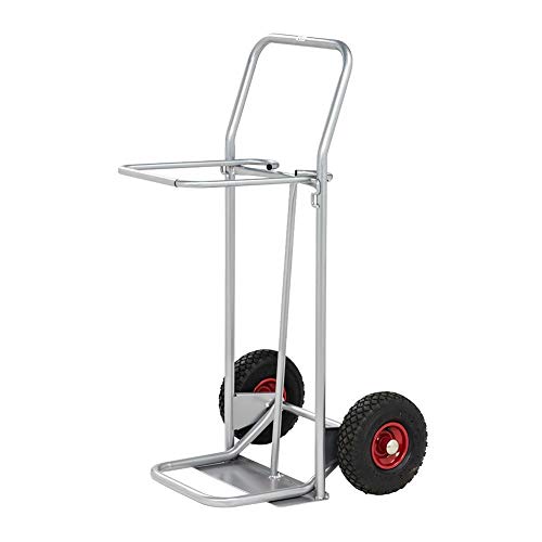 Müllsackwagen, luftbereift, für 125 Ltr. Müllsäcke, Traglast: 150 kg - lichtgrau von Oswald Transportgeräte