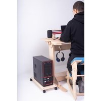 Büromöbel Computerständer Für Desktop Pc Tower Case Holz-Pc-Ständer Unter Schreibtisch Gaming Stand Gamer Geschenk Nerd Geschenke Vater von OtamanDesk