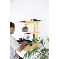 Wandschreibtisch, Arbeitsplatz, Stehpult, Personalisierbar, Geschenk, Laptop, Holzständer, Höhenverstellbar, Regal, Heimbüro, Organisation von OtamanDesk