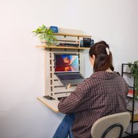 Wand Schreibtisch Schwebetisch Stehpult Wandregal Murphy Klapptisch Monitor Stand Kleine Arbeitsplatz Kompakte Personalisiert von OtamanDesk