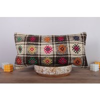 Kelim Kissen, Deko Kissen, Lumbar Kissen, Kelim Kissenbezug, Lumbar Kissenbezug, Kelim Kilim Kissen, 12x24 Kissenbezug von Otantikrugs