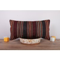 Kelim Kissen, Deko Kissen, Lumbar Kissen, Kelim Kissenbezug, Lumbar Kissenbezug, Kelim Kilim Kissen, 12x24 Kissenbezug von Otantikrugs