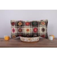 Kelim Kissen, Deko Kissen, Lumbar Kissen, Kelim Kissenbezug, Lumbar Kissenbezug, Kelim Kilim Kissen, 12x24 Kissenbezug von Otantikrugs