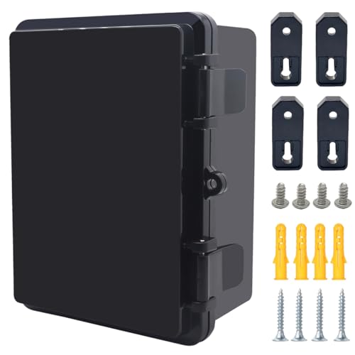 Otdorpatio Abzweigdose, aufklappbare schwarze Abdeckung, IP67, wasserdicht, ABS-Projektbox mit Montageplatte, Elektrobox mit Wandhalterung, 180 x 130 x 90 mm Otdorpatio Abzweigdose, aufklappbare schwarze Abdeckung, IP67, wasserdicht, ABS-Projektbox mit Montageplatte, Elektrobox mit Wandhalterung, 180 x 130 x 90 mm von Otdorpatio