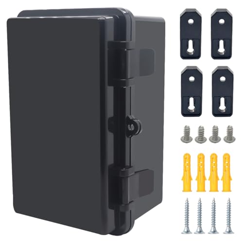 Otdorpatio Abzweigdose, aufklappbare schwarze Abdeckung, IP67, wasserdicht, ABS-Projektbox mit Montageplatte, Elektrobox mit Wandhalterung, 210 x 130 x 110 mm Otdorpatio Abzweigdose, aufklappbare schwarze Abdeckung, IP67, wasserdicht, ABS-Projektbox mit Montageplatte, Elektrobox mit Wandhalterung, 210 x 130 x 110 mm von Otdorpatio