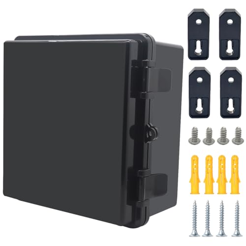 Otdorpatio Abzweigdose, aufklappbare schwarze Abdeckung, IP67, wasserdicht, ABS-Projektbox mit Montageplatte, Elektrobox mit Wandhalterung, 210 x 210 x 110 mm Otdorpatio Abzweigdose, aufklappbare schwarze Abdeckung, IP67, wasserdicht, ABS-Projektbox mit Montageplatte, Elektrobox mit Wandhalterung, 210 x 210 x 110 mm von Otdorpatio