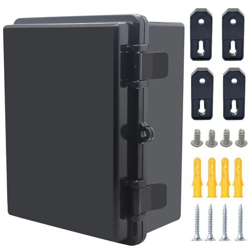 Otdorpatio Abzweigdose, aufklappbare schwarze Abdeckung, IP67, wasserdicht, ABS-Projektbox mit Montageplatte, Elektrobox mit Wandhalterung, 220 x 170 x 110 mm Otdorpatio Abzweigdose, aufklappbare schwarze Abdeckung, IP67, wasserdicht, ABS-Projektbox mit Montageplatte, Elektrobox mit Wandhalterung, 220 x 170 x 110 mm von Otdorpatio